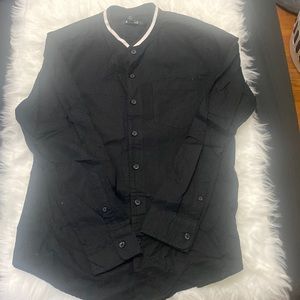 “21 Men” Long Sleeve Black Button Down Shirt